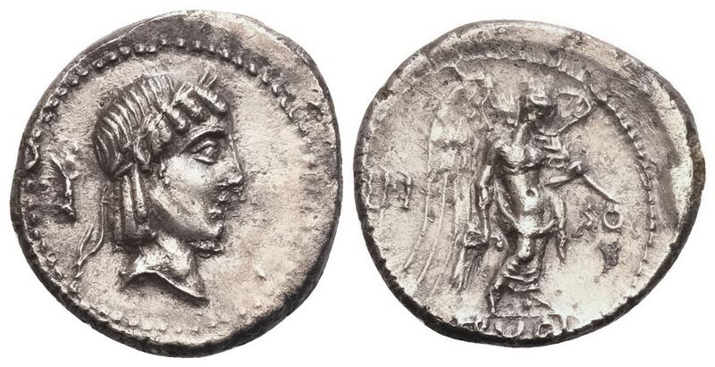 L. Calpurnius Piso Frugi, Quinarius, Rome, 90 BC; AR (2 g; 14,3 mm; 9 h)