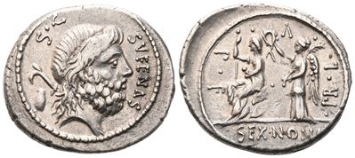 N. Nonius Sufenas, Denarius, 59 Bc; Ar (3,95 G; 19,4 MM; 6 H)
