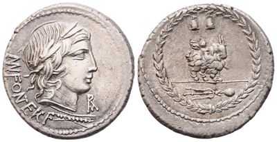Mn. Fonteius, Denarius, 85 Bc; Ar (3,95 G; 19,7 MM; 4 H)