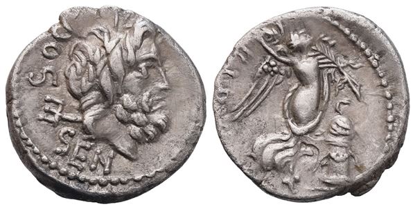 L. Rubrius Dossenus, Quinarius, 87 BC; AR (1,79 g; 13,9 mm; 7 h)