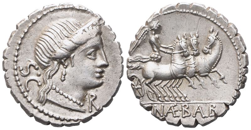 C. Naevius Balbus, Denarius serratus, 79 BC; AR (3,93 g; 18,2 mm; 6 h)