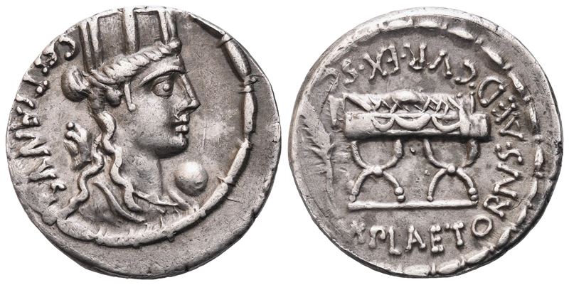 M. Plaetorius Cestianus, Denarius, 67 Bc; Ar (3,75 G ; 18 MM; 8 H)