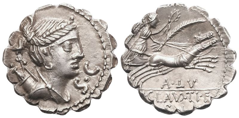 Ti. Claudius Nero, Denarius serratus, Rome, 79 BC; AR (3,88 g; 18,5 mm; 6 h)