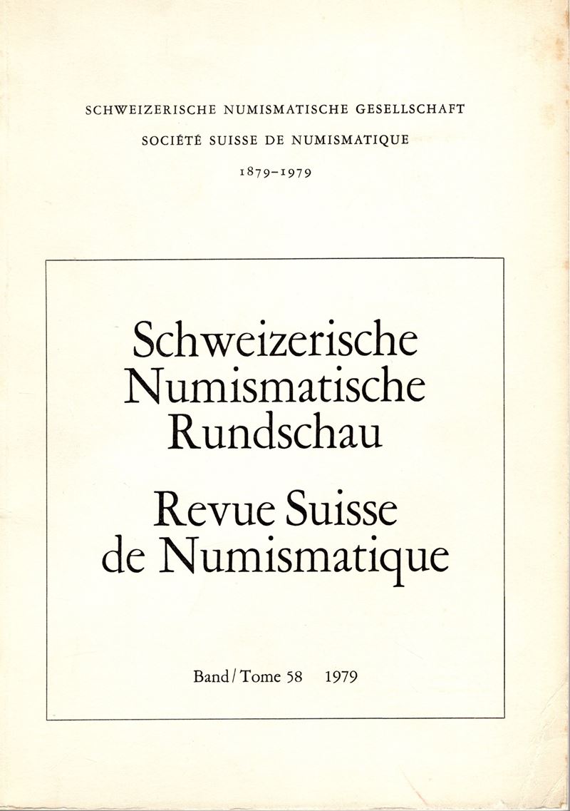 A.A.V.V., REVUE SUISSE DE NUMISMATIQUE, Band 58, Bern, 1979