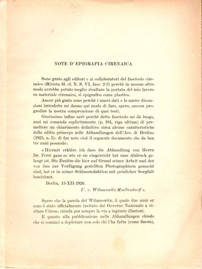 FERRI, Note di epigrafia cirenaica