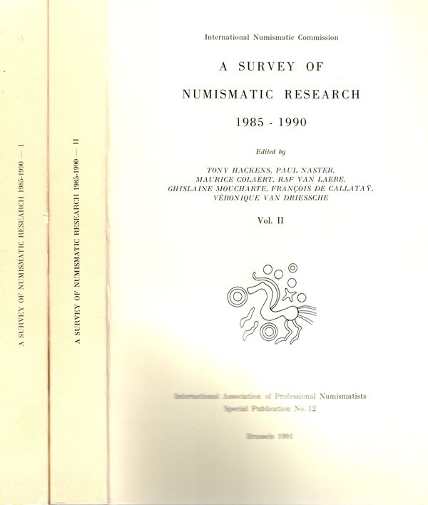 AA.-VV. -  A Survey Numismatic research. 1985-1990. Brussels, 1991. 2 volumi completo.  Pp. x- 896. rilegatura editoriale, ottimo stato. importante opera