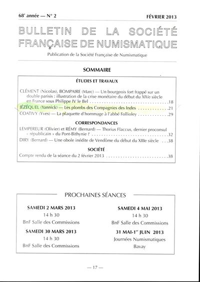 JEZEQUEL Yannick, Les plomb des Compagnies des Indes, brossura ed. 2013