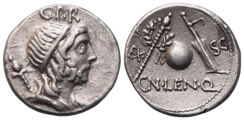 Cn. Cornelius Lentulus, Denarius, 76-75 Bc; Ar (3,97 G; 18,4 MM; 5 H)