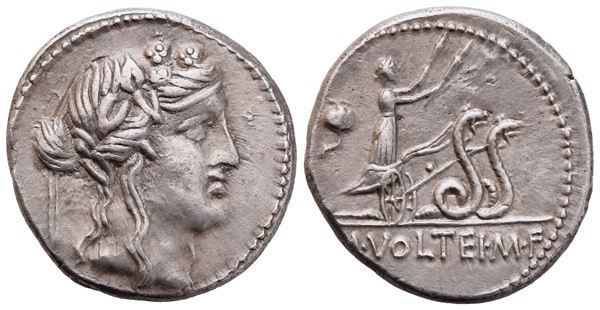 M. Volteius, Denarius, Rome, 75 BC; AR (3,99 g; 17,5 mm; 8 h)
