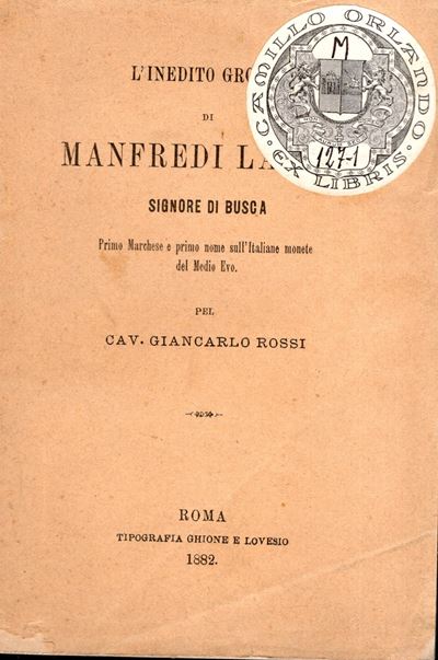 ROSSI Giancarlo, L'inedito grosso di Manfredi Lancia signore di Busca, Roma, 1882