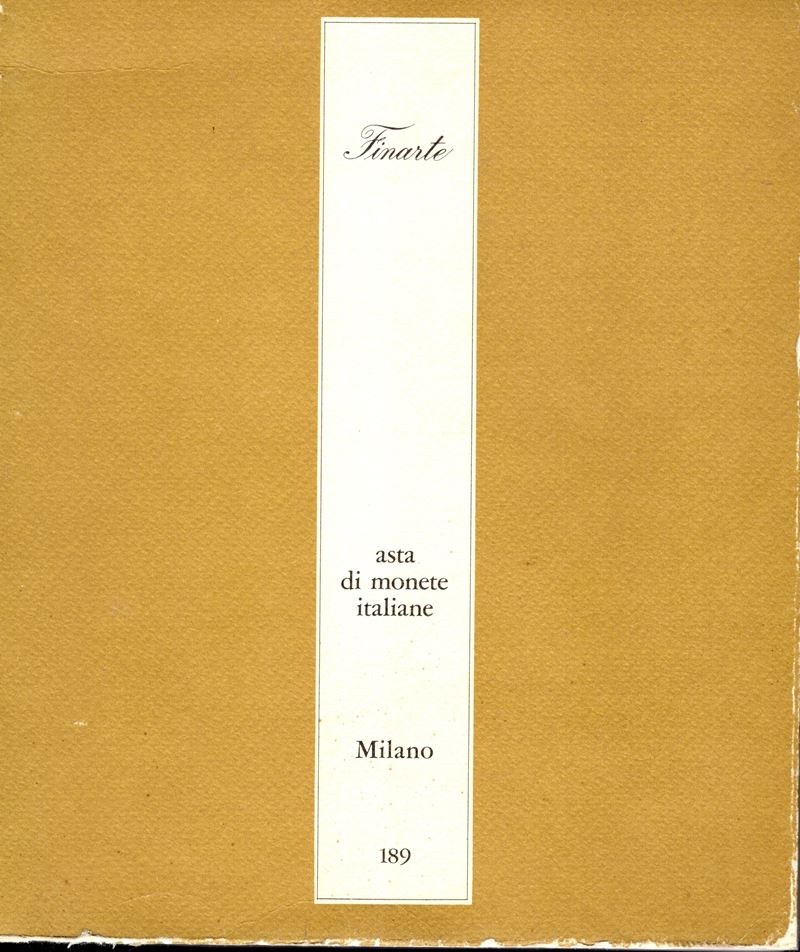 FINARTE, Catalogo della vendita di monete italiane, Milano, novembre 1974