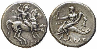 Calabria, Tarentum (C. 280-272 Bc), Nomos; Ar (g 6,50; MM 21,5)