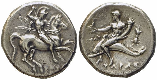 Calabria, Tarentum (c. 280-272 BC), Nomos; AR (g 6,50; mm 21,5)