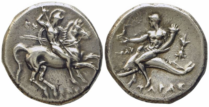 Calabria, Tarentum (C. 280-272 Bc), Nomos; Ar (g 6,50; MM 21,5)