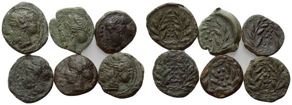 Lot of 6 Greek Æ coins to be catalogued. 