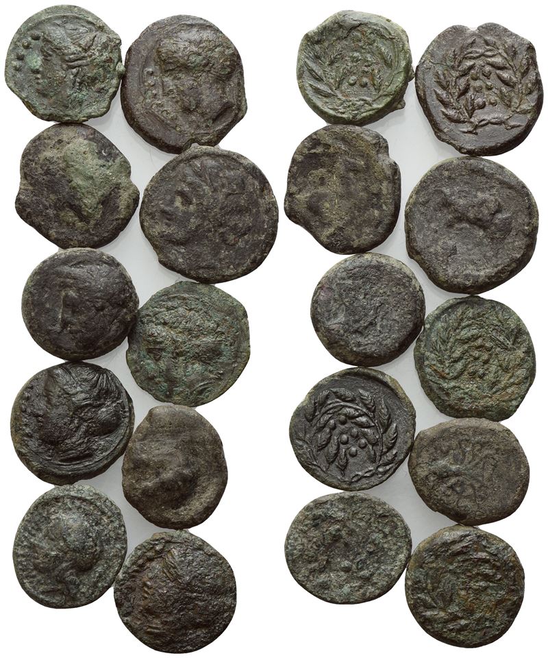 Lot Of 10 Greek Æ Coins To Be Catalogued.