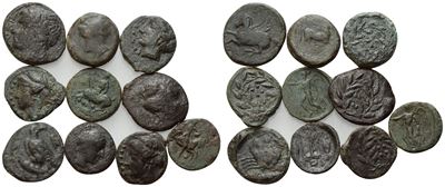 Lot Of 10 Greek Æ Coins To Be Catalogued.