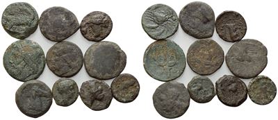 Lot Of 10 Greek Æ Coins To Be Catalogued.