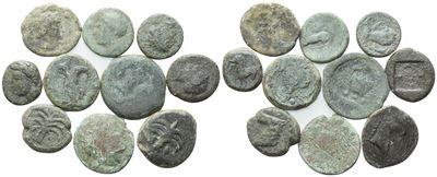 Lot Of 10 Greek Æ Coins, To Be Catalogued. Lot Sold As Is, No Returns.