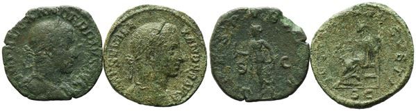  Lot of 2 Roman Imperial Æ coins to be catalogued. Lot sold as is, no returns.