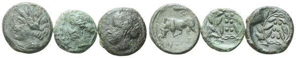 Lot of 3 Greek Æ coins to be catalogued. 