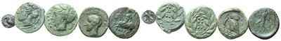 Lot Of 5 Greek Æ Coins To Be Catalogued. Lot Sold As Is, No Returns.