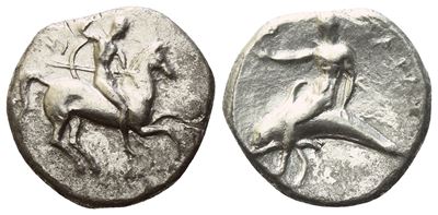 Calabria, Tarentum, Nomos, C. 280-272; Ar (7,19 G; 20,6 MM; 12 H)