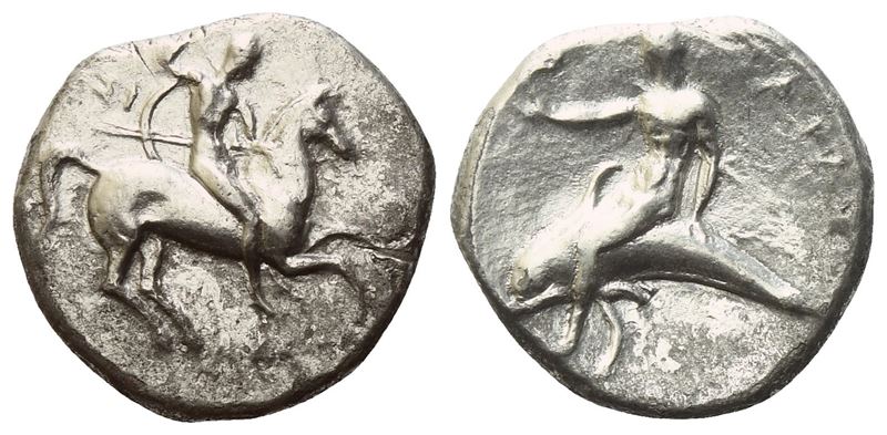 Calabria, Tarentum, Nomos, C. 280-272; Ar (7,19 G; 20,6 MM; 12 H)