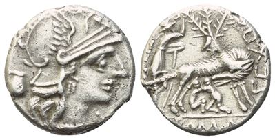 Sex. Pompeius Fostlus, Denarius, 137 Bc; Ar (3,92 G; 17,4 MM; 12 H)