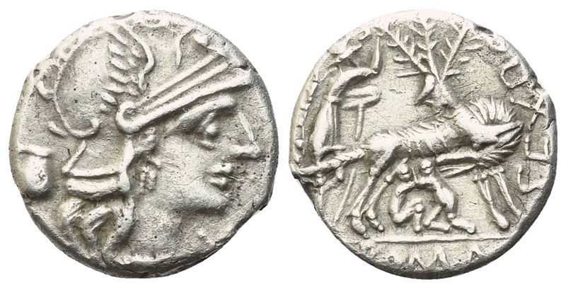 Sex. Pompeius Fostlus, Denarius, 137 Bc; Ar (3,92 G; 17,4 MM; 12 H)