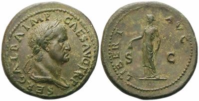 Galba (68–69 d.C.), Sestertio di Roma, 68 d.C., Æ (28,25 g; 36 mm)