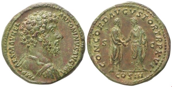 Marcus Aurelius (161-180), Sestertius, Rome, 162; Æ (27,68 g; 33,3 mm; 11 h)