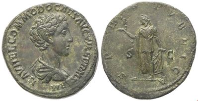 Lucius Aurelius Commodus Caesar, Sestertius sotto Marco Aurelio, Roma (175-176), bronzo Æ