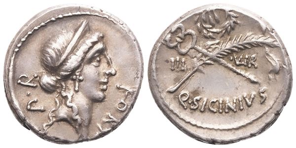 Q. Sicinius, Denarius, Rome, 49 BC; AR (3,95 g; 17,5 mm; 1 h)