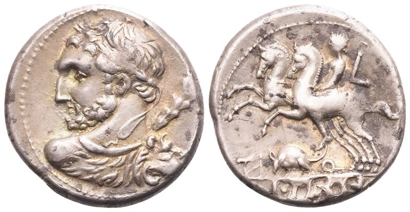 Ti. Quinctius, Denarius, Rome, 112-111 BC; AR (3,97 g; 18,5 mm; 8 h)
