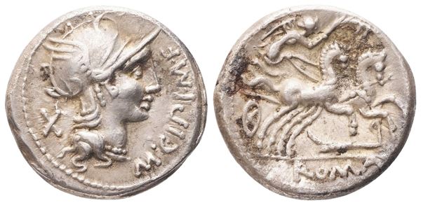 M. Cipius, Denarius, Rome, 115-114 BC; AR (3,40 g; 16,7 mm; 6 h)