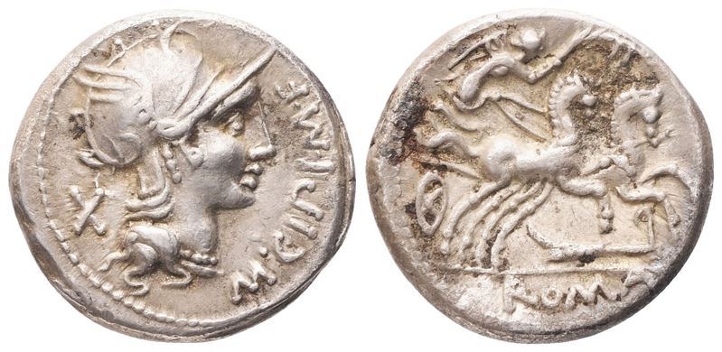 M. Cipius, Denarius, Rome, 115-114 BC; AR (3,40 g; 16,7 mm; 6 h)