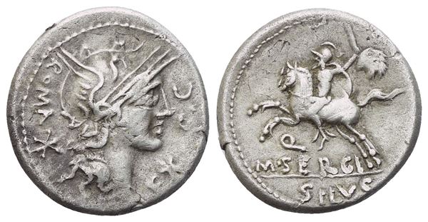 M. Sergius Silus, Denarius, Rome, 116-115 BC; AR (3,90 g; 17,5 mm; 4 h)