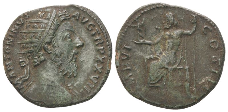 Marco Aurelio (161–180), Dupondio e Asse (Æ), Roma, 173–174