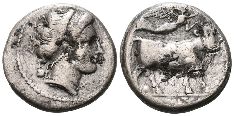 Southern Campania, Neapolis, C. 300 Bc. Ar Didrachm (20 MM, 7.12 G).