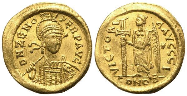 Zeno (Second Reign, 476-491), Solidus, Constantinopolis; AV (4,33 g; 18,8 mm; 6 h)