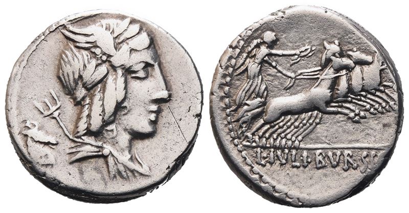 L. Julius Bursio, Denarius, 85 Bc; Ar (3,86 G; 18 MM; 10 H)