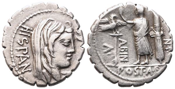 A. Postumius Albinus, Denarius serratus, 81 BC; AR (3,75 g; 18,7 mm; 2 h) 