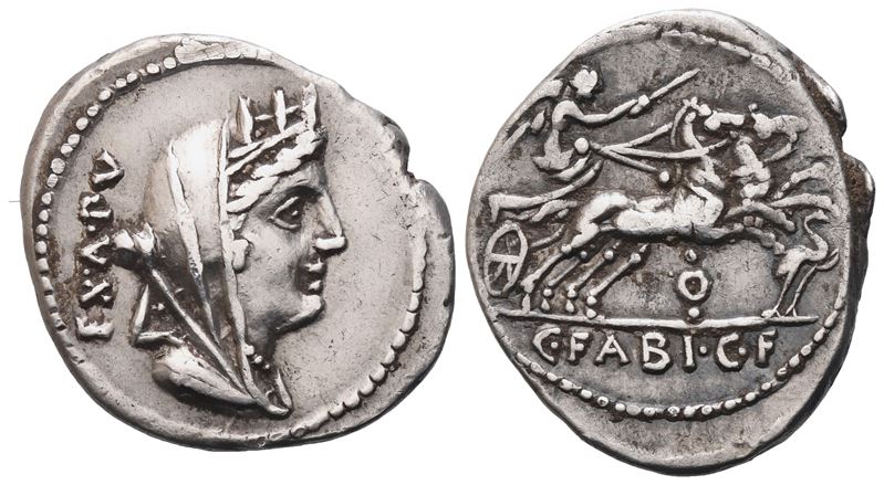 C. Fabius Hadrianus, Denarius, 102 Bc; Ar (3,86 G; 21,8 MM; 8 H)