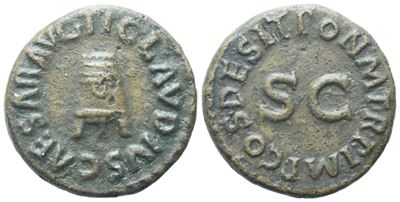 Claudius (41-54), Quadrans, Rome, Ad 41; (3 G; 16,6 MM; 6 H)