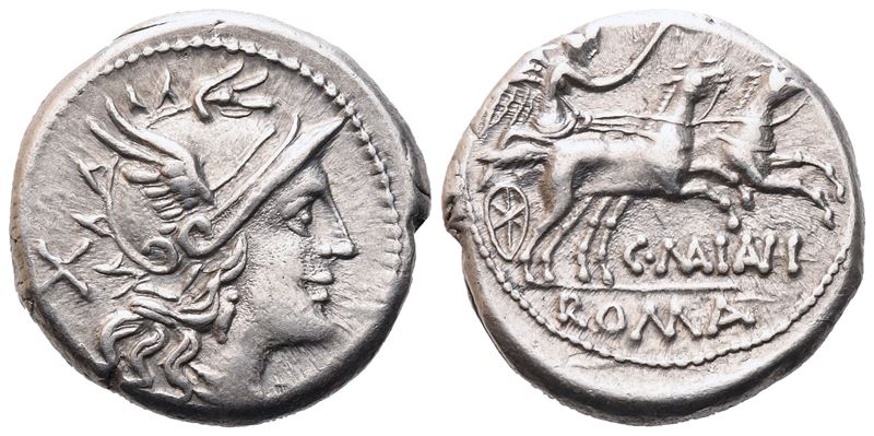 C. Maianius, Denarius, 153 BC; AR (3,85 g; 17,6 mm; 12 h)