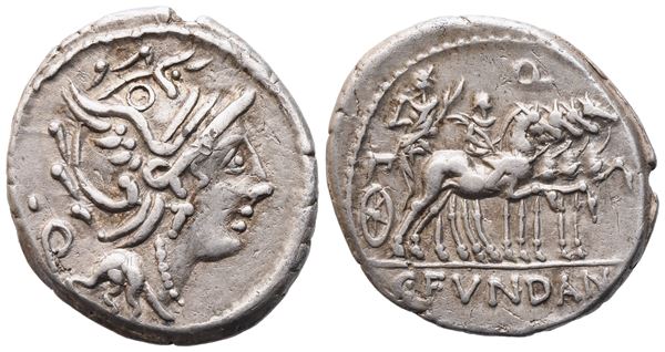 C. Fundanius, Denarius, 101 BC; AR (3,75 g; 18,9 mm; 8 h)
