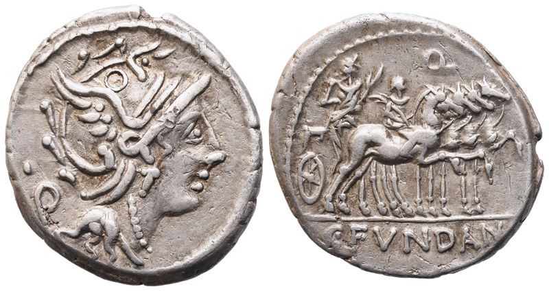 C. Fundanius, Denarius, 101 Bc; Ar (3,75 G; 18,9 MM; 8 H)