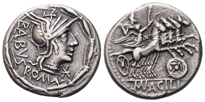 Mn. Acilius Balbus, Denarius, 125 Bc; Ar (3,78 G; 18 MM; 6 H)