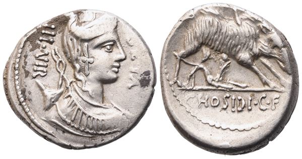 C. Hosidius Geta, Denarius, 64 BC; AR (4 g; 18 mm; 4 h)